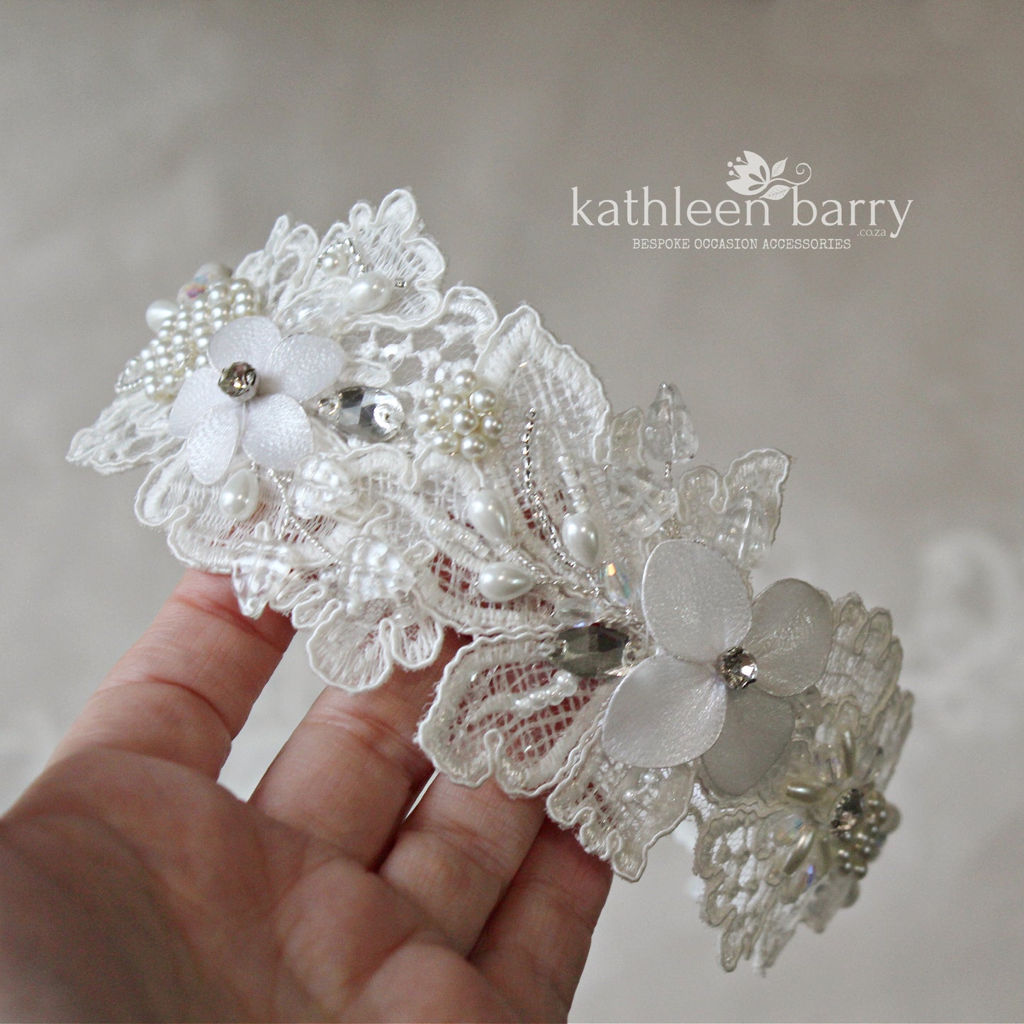 Diana Bridal lace headpiece - head band - wedding headband bandeau