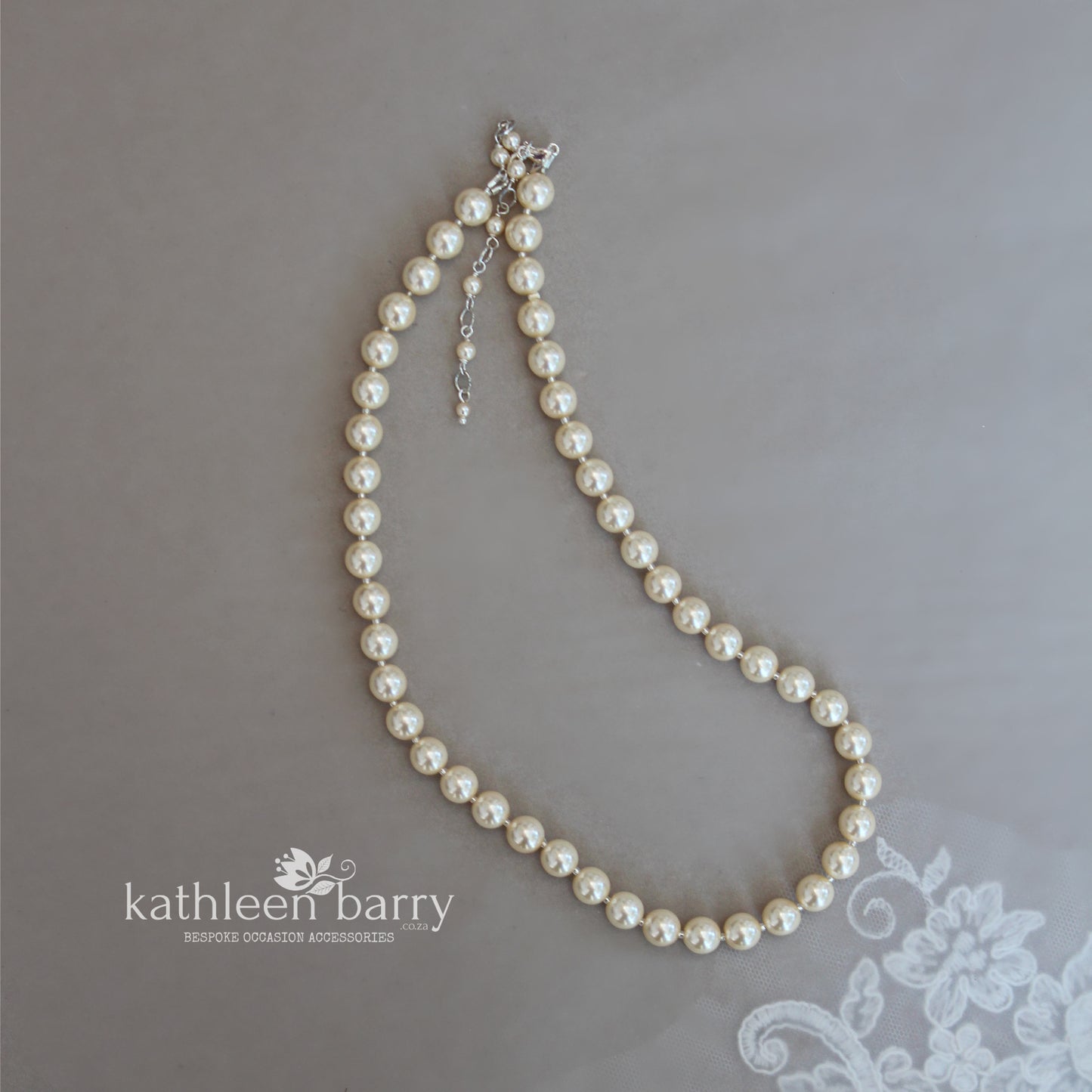 Gayaat Simple pearl necklace - 8mm Czech glass pearls available in 3 pearl color options with extension chain