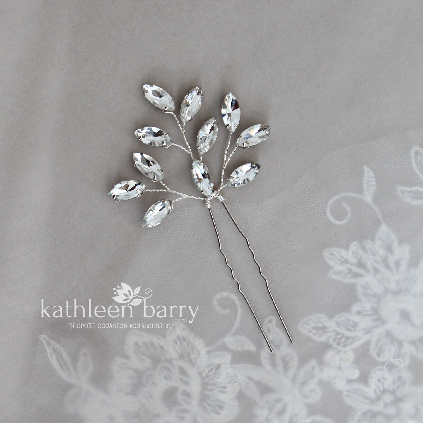 Crystal rhinestone wedding hair pin - Rose gold, gold or silver - Clear or assorted colors STYLE Julia