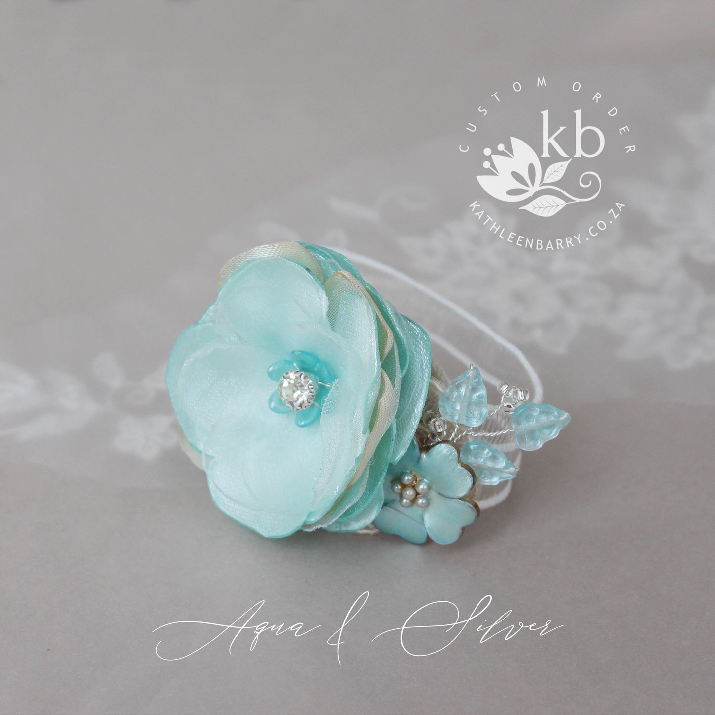 Kayla wrist corsage / cuff bracelet - Rose gold, gold or silver finish (colors on request)