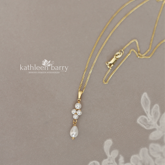 Dainty pearl drop wedding or occasion pendent necklace on chain, silver, gold or rose gold finish