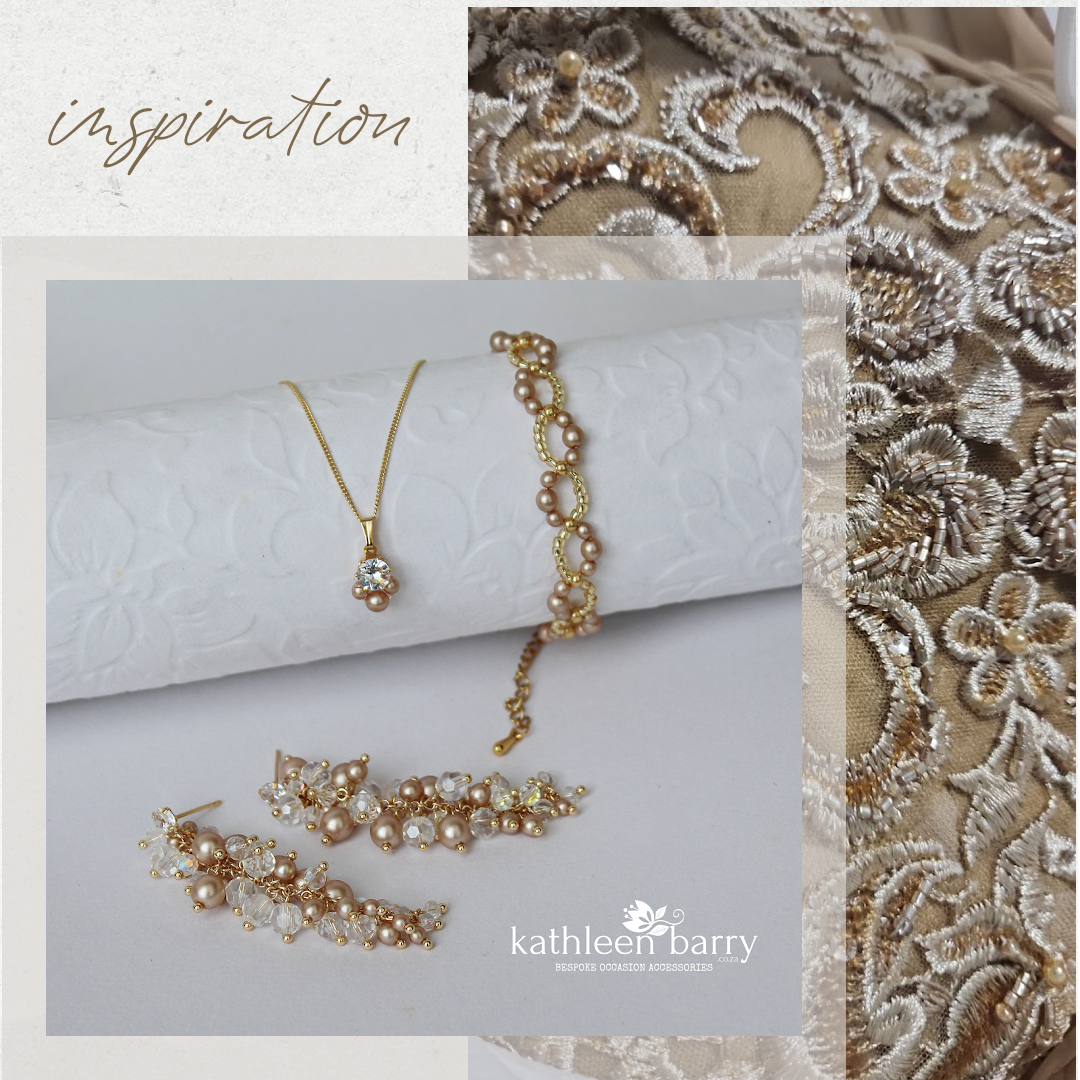 Lizle chain pendent necklace + bracelet set - Cubic Zirconia & pearl - Available in Silver and gold - Limited stock