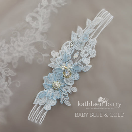 Megan heirloom Lace garter set of two or individually - Custom colors to order FROM