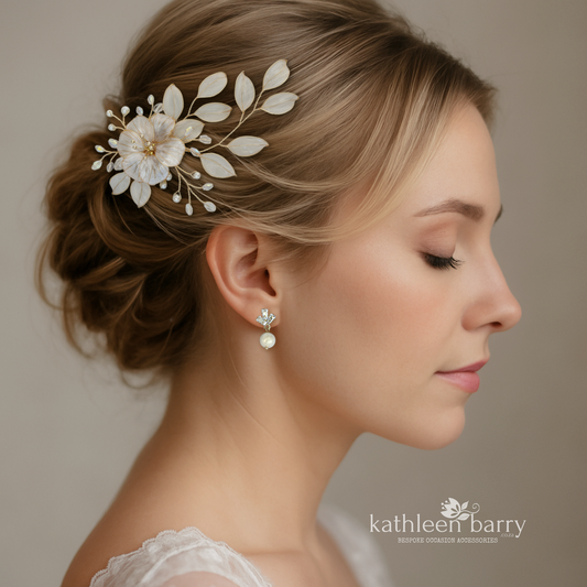 Meryl Statement Floral Wedding Hair Clip – Bridal Hair Accessory