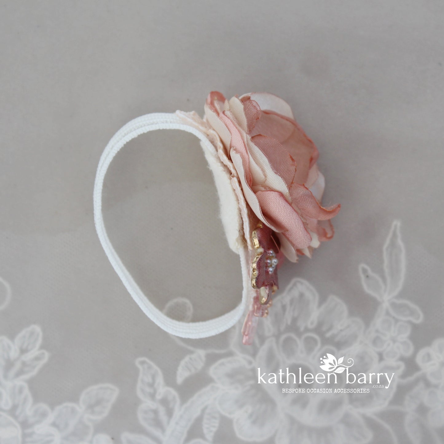 Kayla wrist corsage / cuff bracelet - Rose gold, gold or silver finish (colors on request)