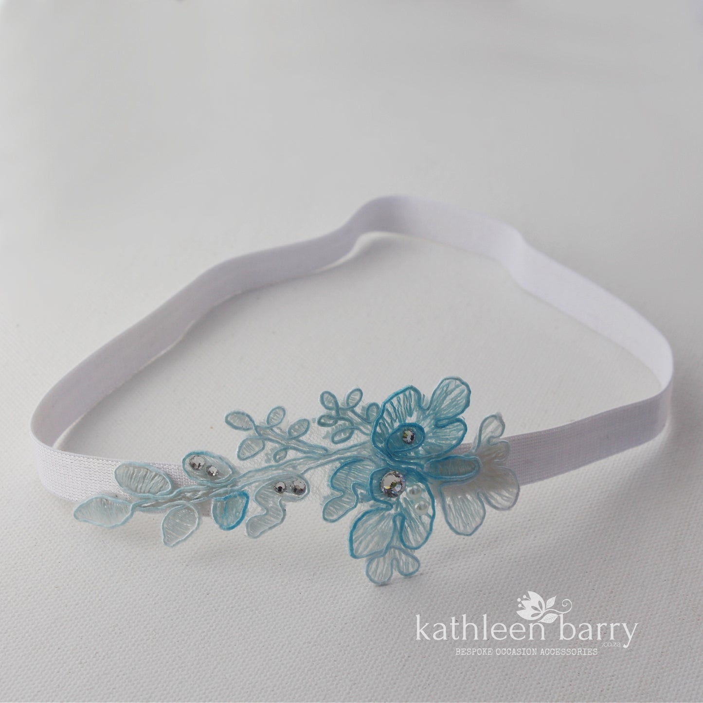 Nadine lLace garter corded bridal lace and rhinestone detailing - color options available FROM:
