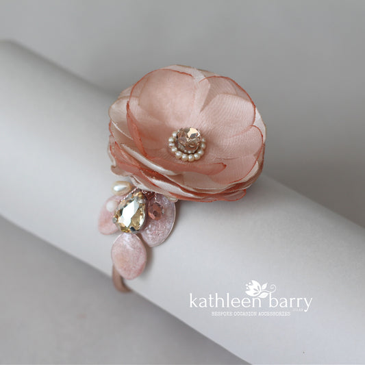 Nicole Everlasting flower wrist corsage - Custom colors to order