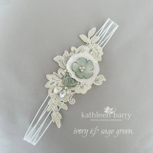 Nitsa Floral lace garter - Color options available - Main garter only