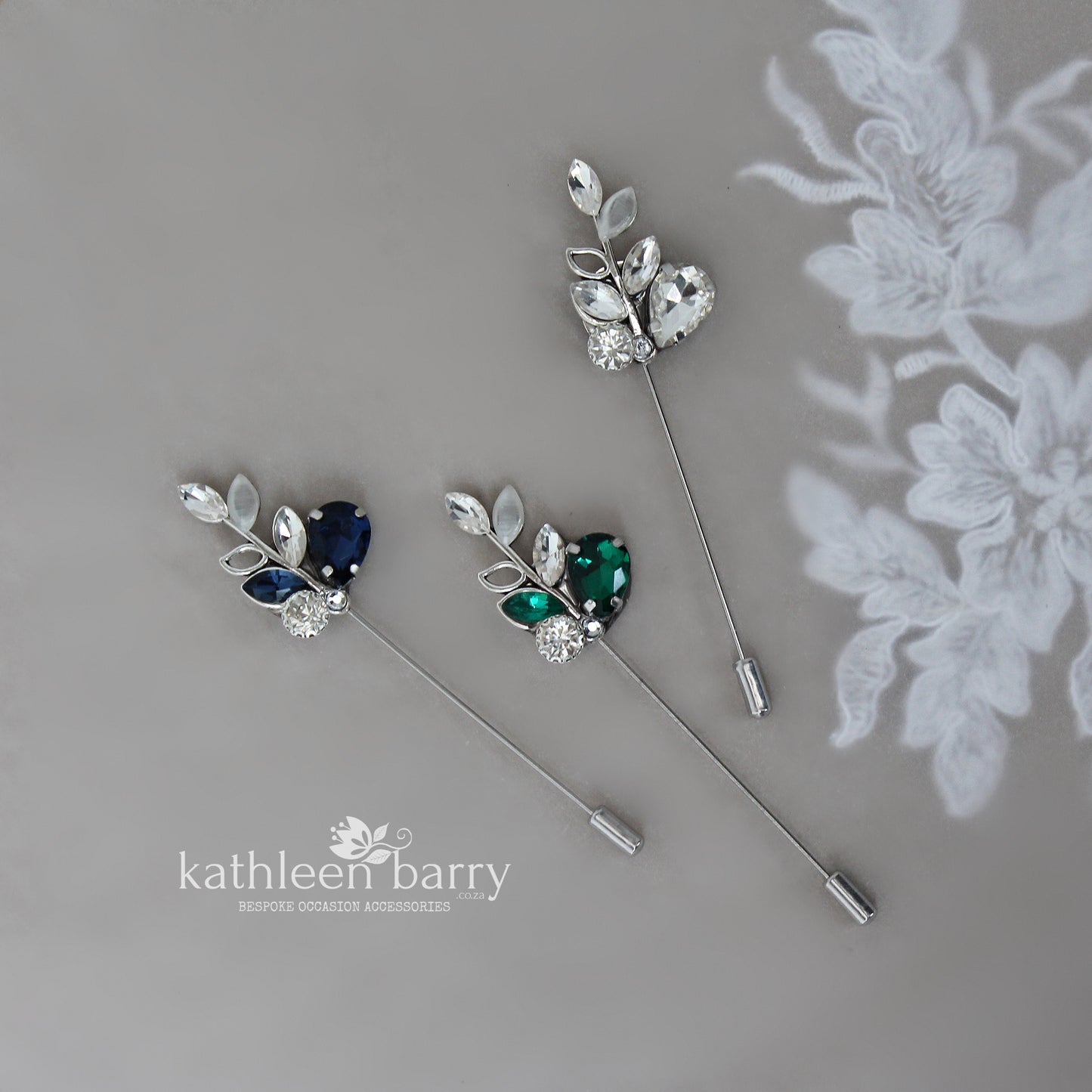 Stephan Rhinestone boutonniere - Lapel pin - suit brooch (sold individually) Groom, groomsmen, Prom
