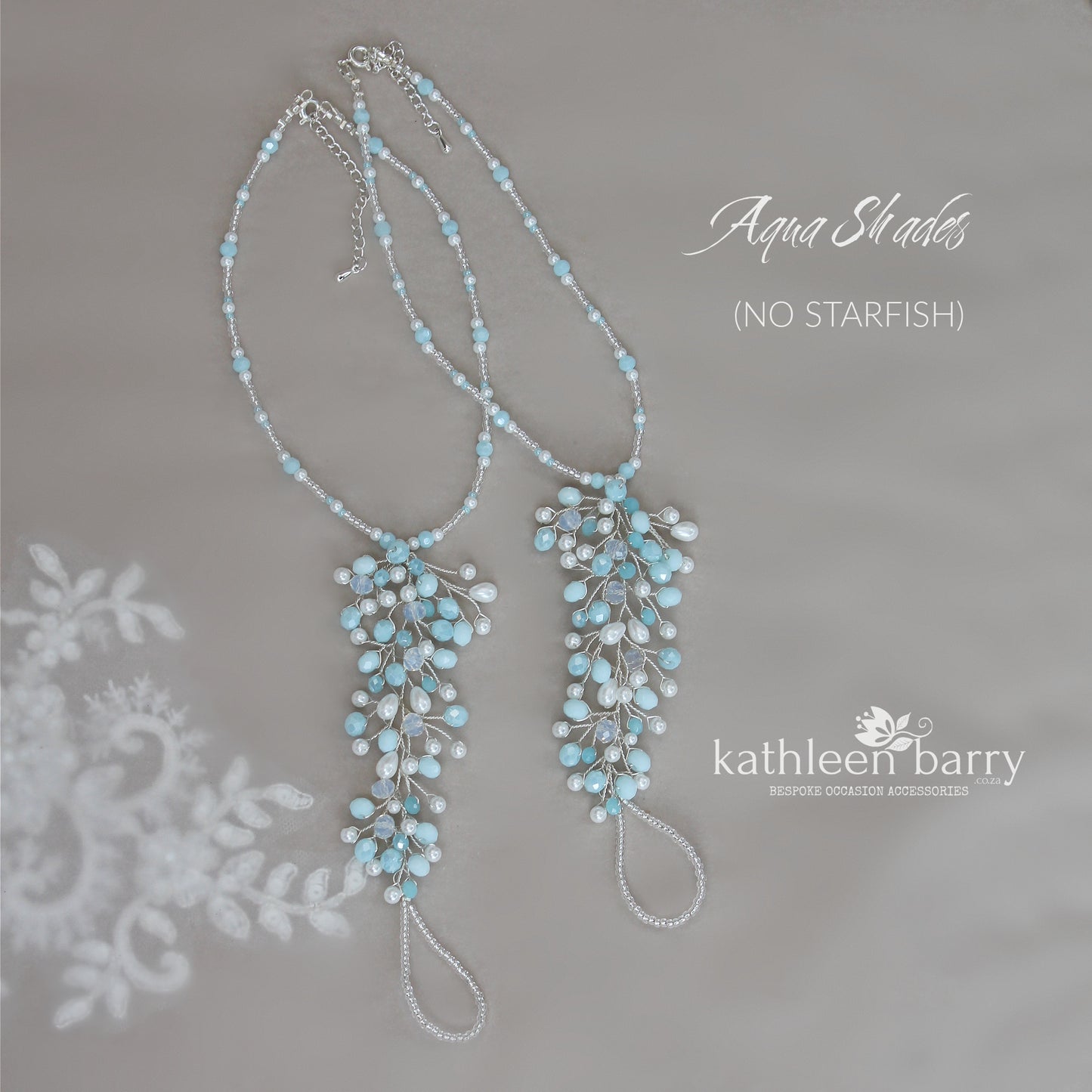 Rhoda barefoot sandals Beach wedding silver turquoise - Rhinestone Starfish option