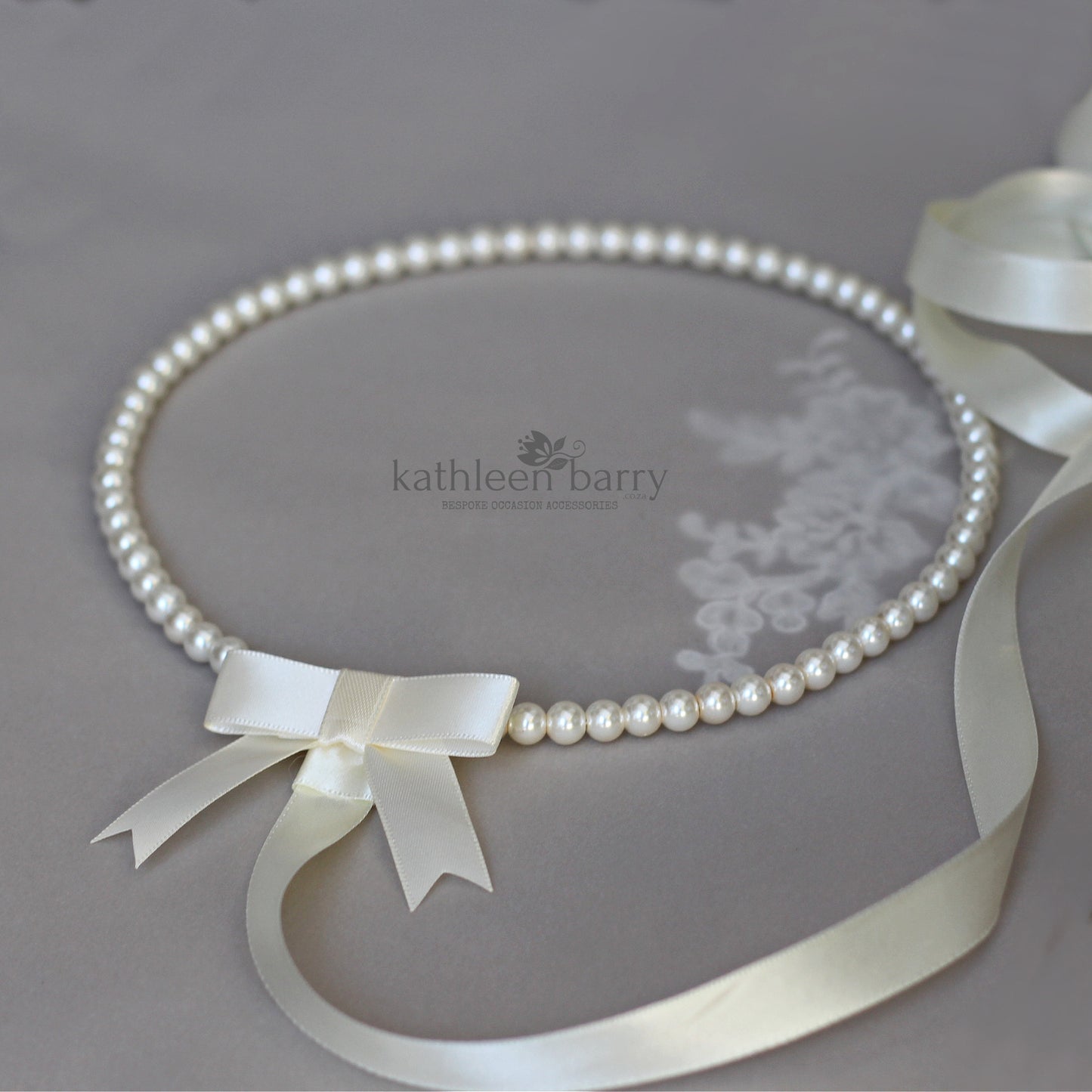 Greek Orthodox Stefana wedding circlet crown set - Glass pearl halo (set of two)
