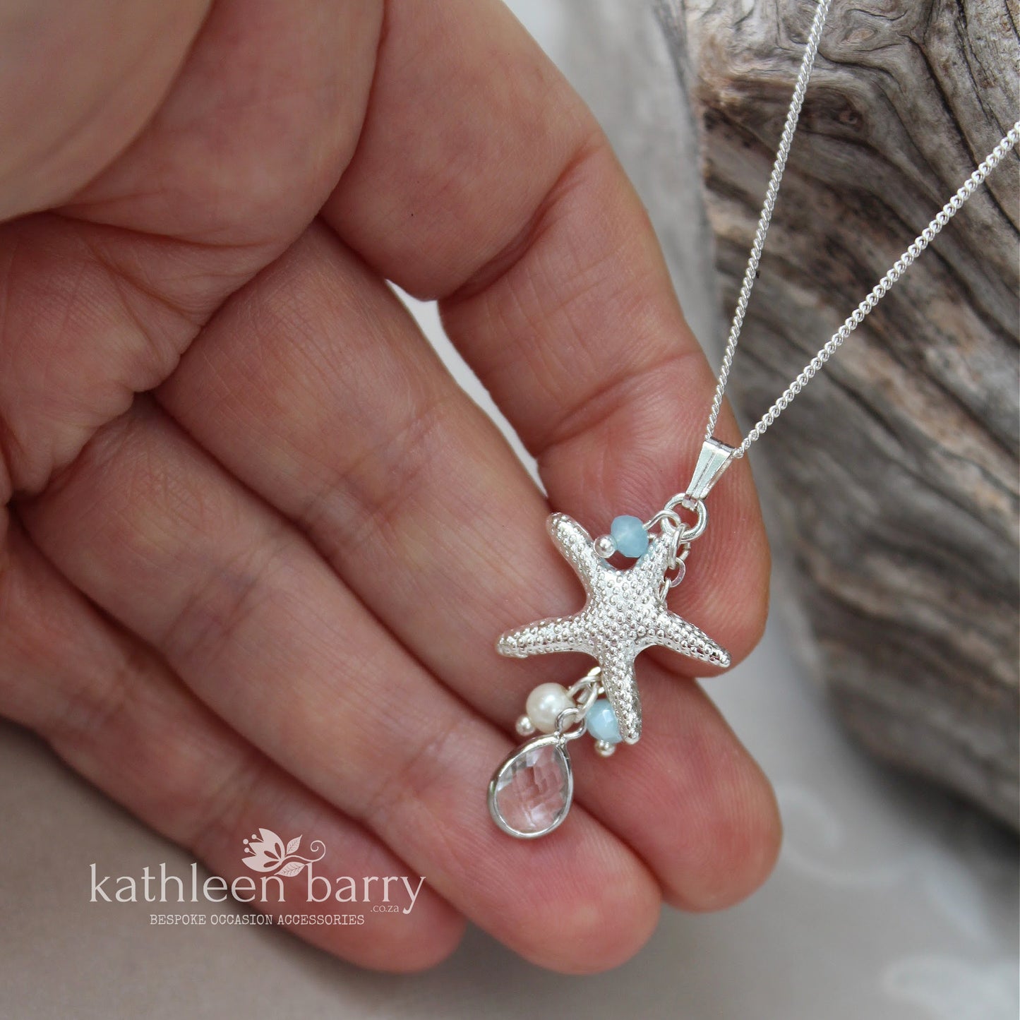 Starfish simple chain necklace pendent beach destination wedding jewelry - assorted colors available