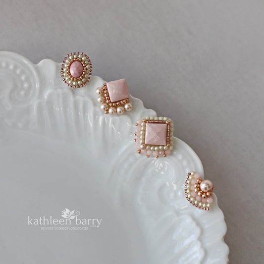 Stud earrings - assorted color options - four style options