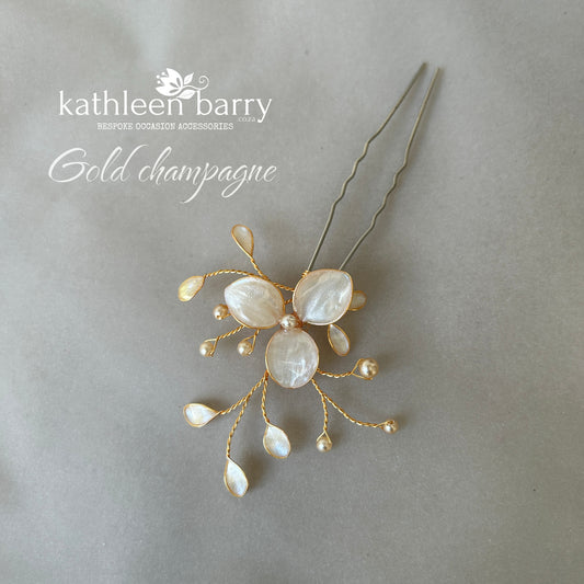 Tiffany flower hair pin - assorted custom colors available