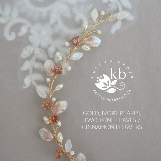 Keri floral leaf wreath / headband - Assorted custom colors to order