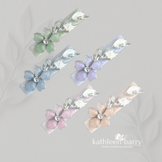 Candice Floral Resin Hair Clip – Custom Color & Finish Options
