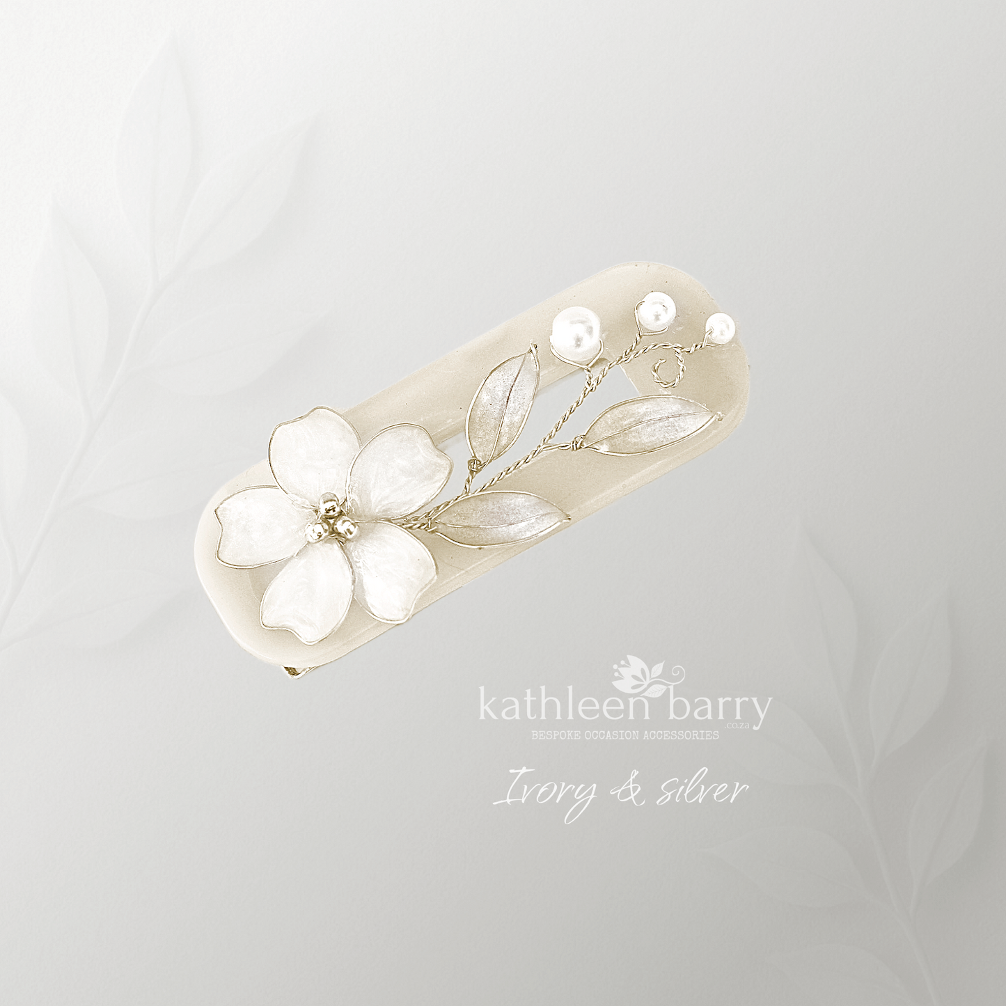 Floral Resin Hair Clip – Custom Colour & Finish Options, silver gold or rose gold
