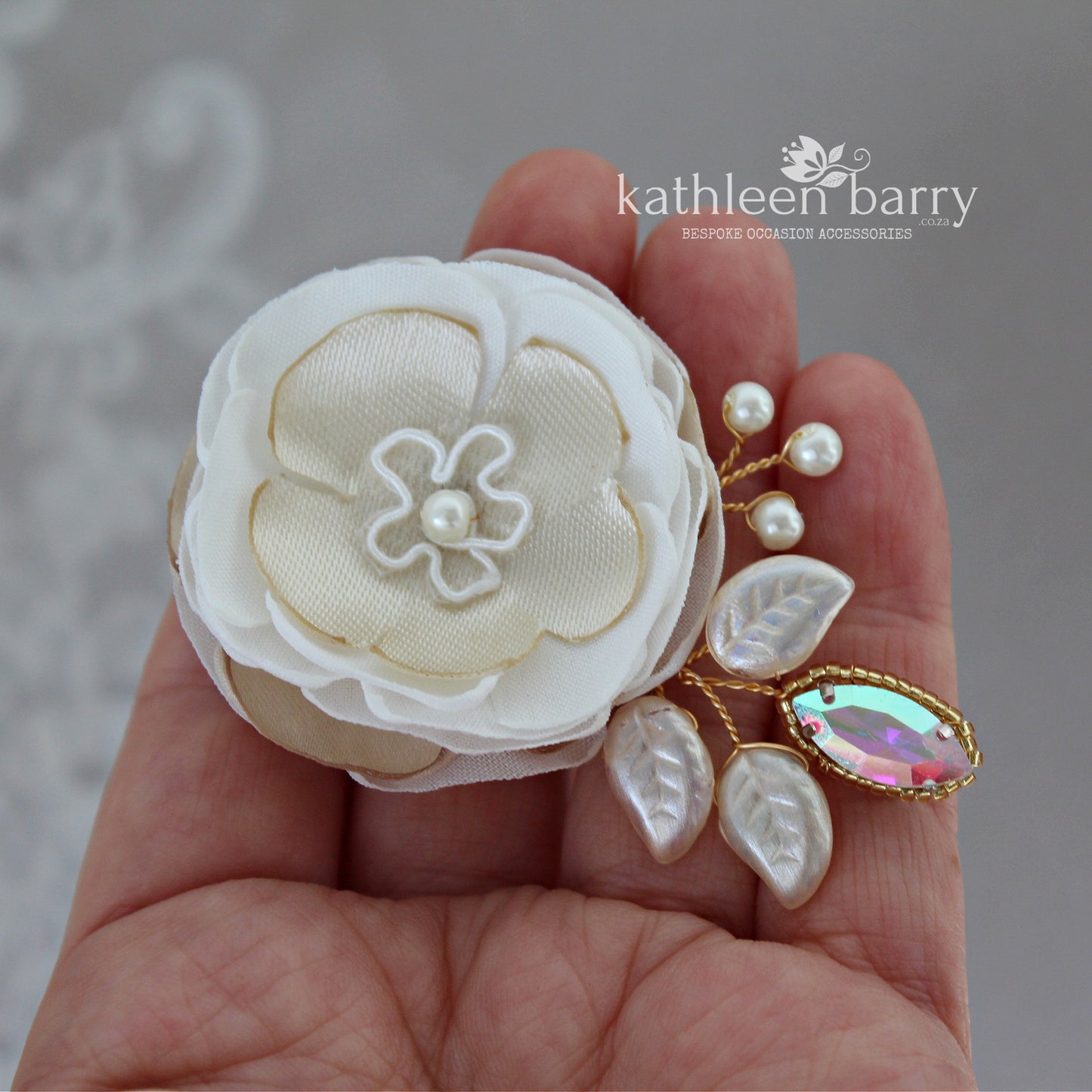 Genevieve fabric flower hair clip - assorted colors available custom colors to order