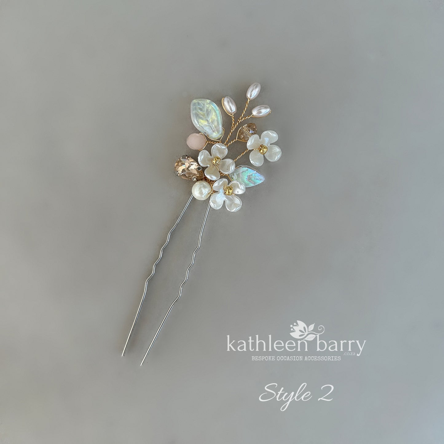 Kathy Floral Bridal Hair Pins Wedding Hair Accessories Pearl Flower Hair Pins