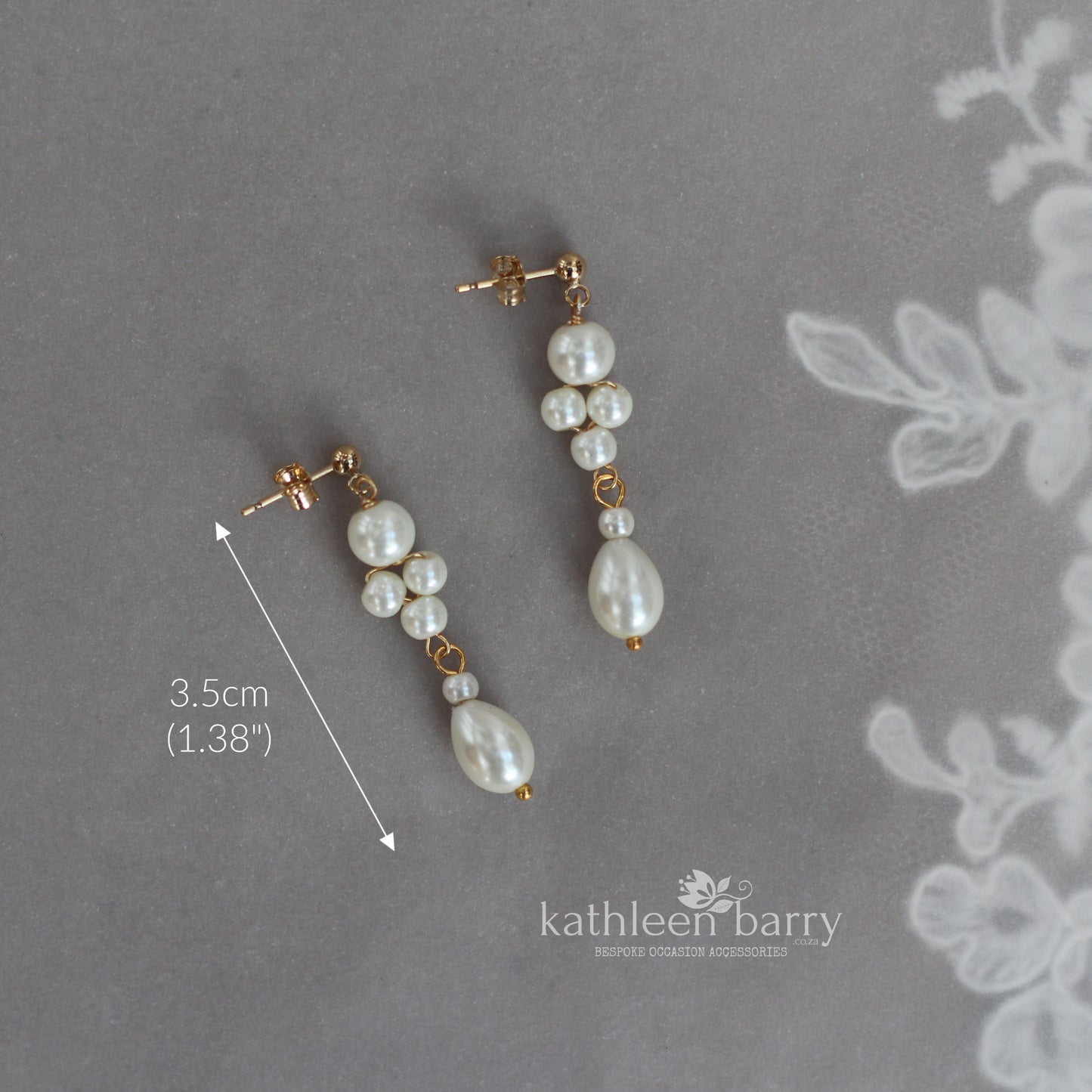 Lauren pearl drop earrings, only available in ivory pearls, silver, gold or rose gold finish