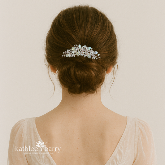 Kathy Flower Pearl Wedding Hair Comb