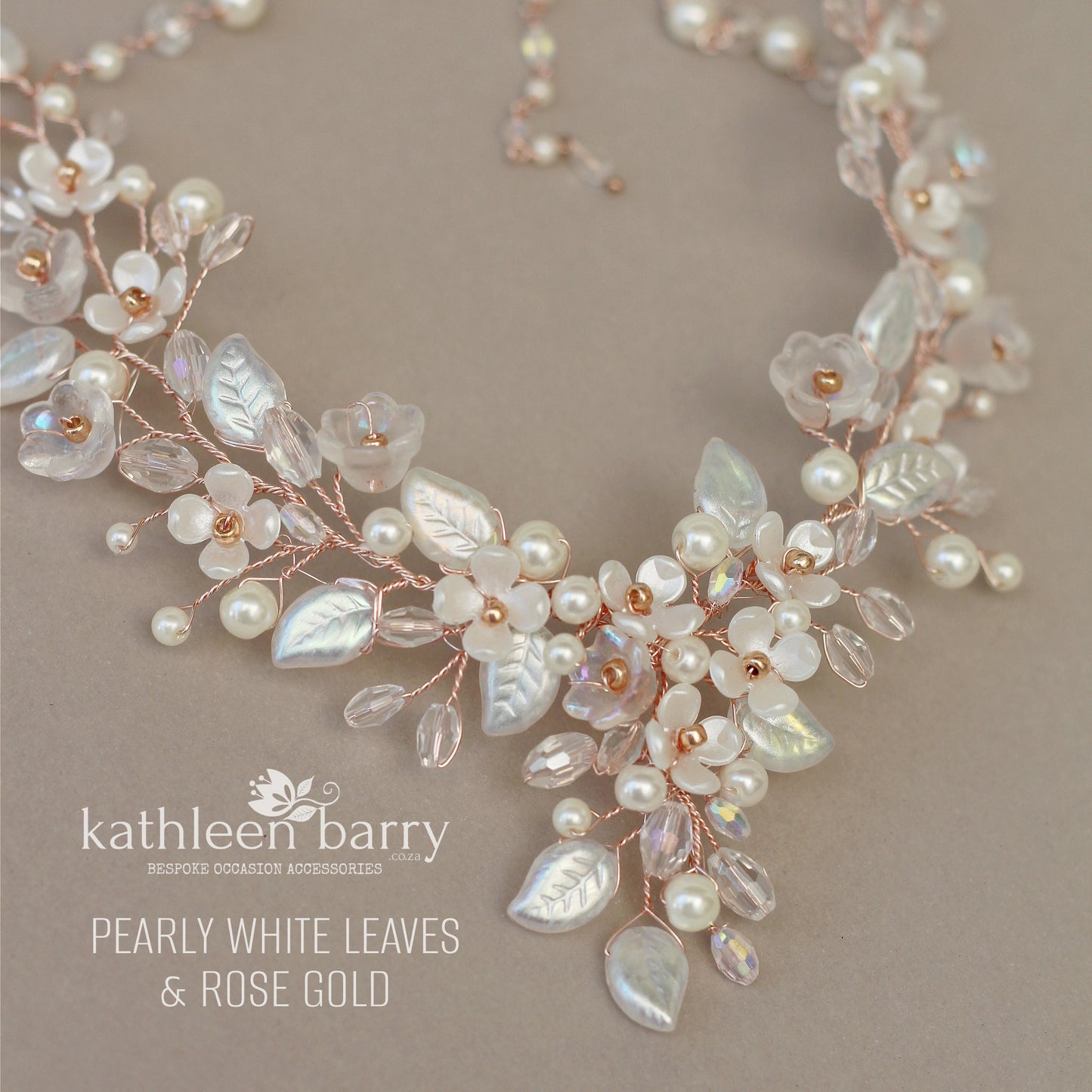 Floral statement wedding necklace bridal jewelry - Gold, silver or Rose Gold - STYLE: Kathy AB finish option