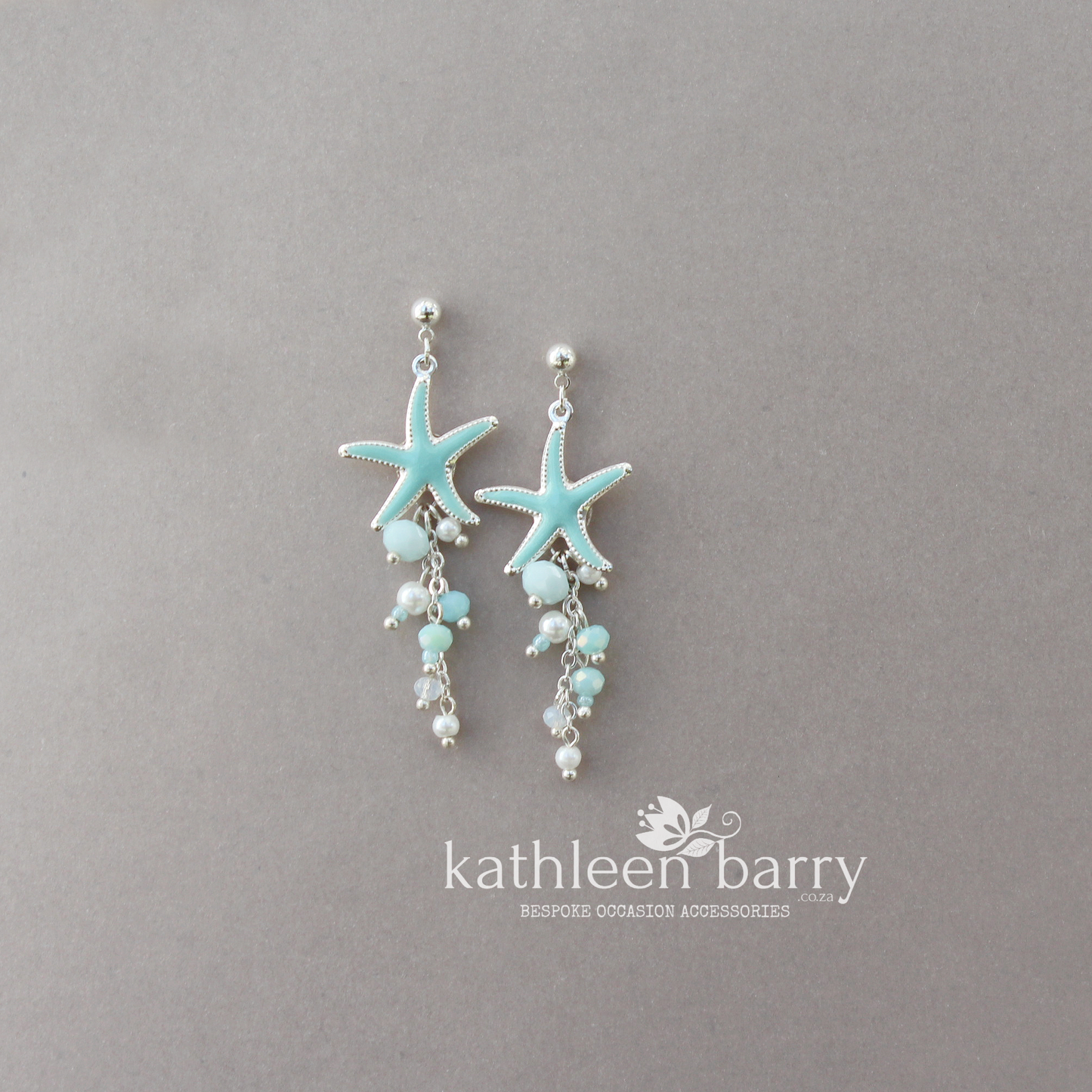 Starfish and pearl dangling earrings, beach theme wedding, assorted colors available - wedding jewelry STYLE: Tevin