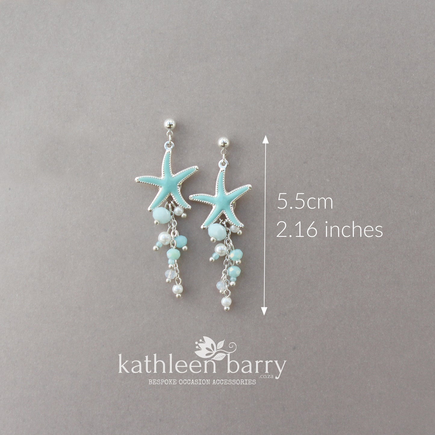 Starfish and pearl dangling earrings, beach theme wedding, assorted colors available - wedding jewelry STYLE: Tevin