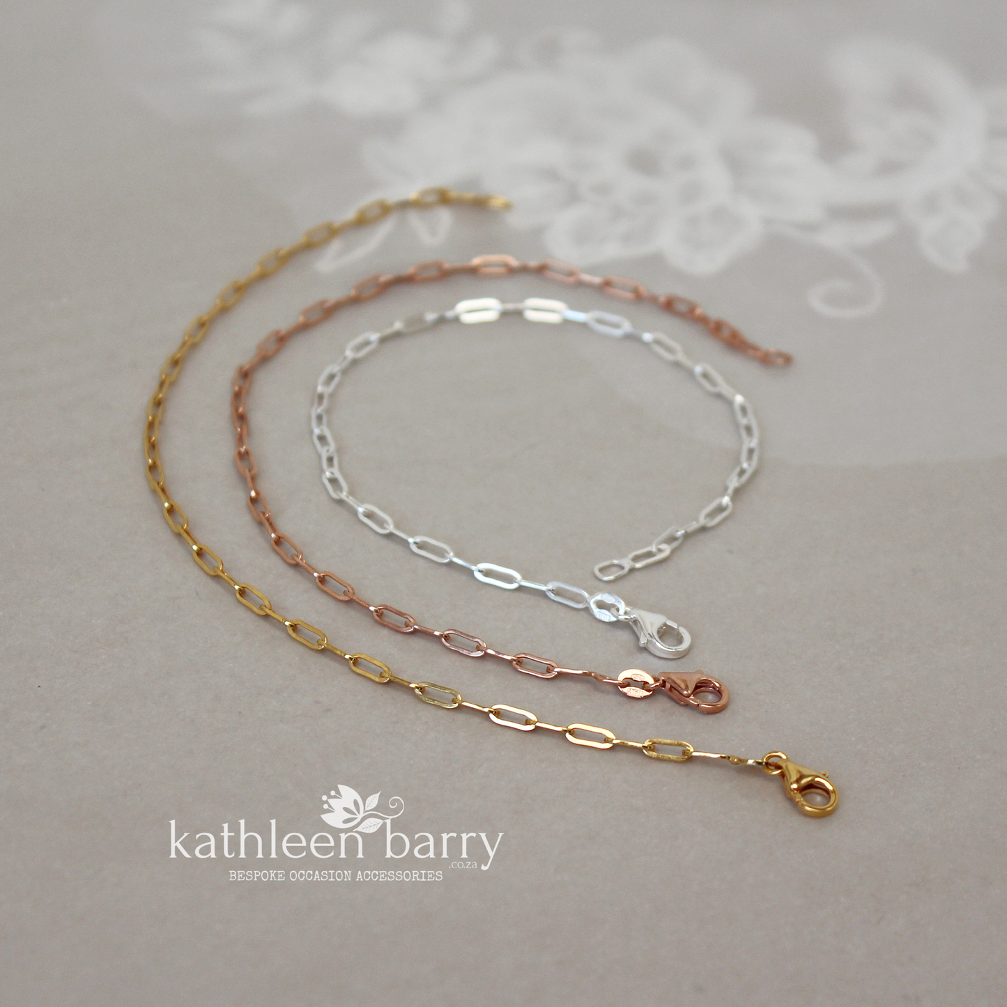 Paperclip chain link bracelet 2 link size options - Sterling silver, Gold or rose gold