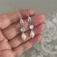 katie cubic Zirconia ivory pearl drop earrings - wedding accessories - only available in silver / platinum finish