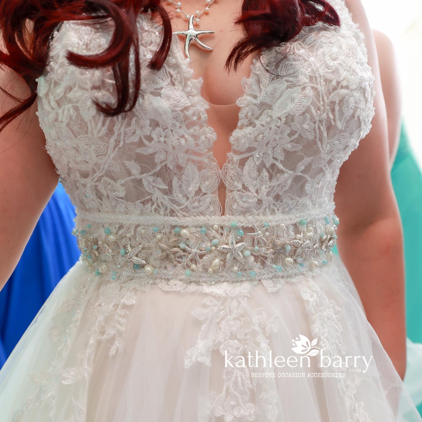 Megan Starfish wedding dress sash belt - color options available