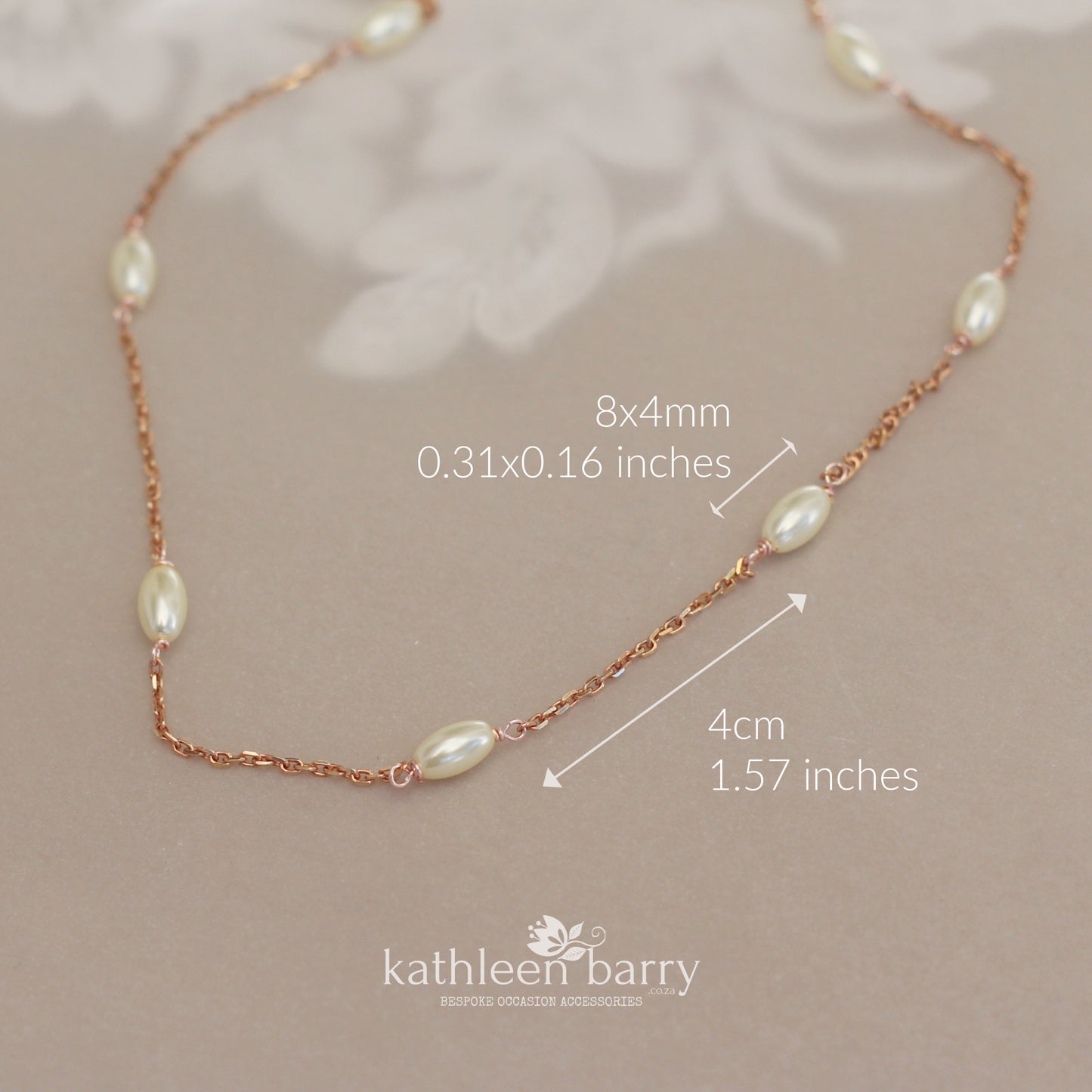 Dainty Pearl Linked Chain Necklace – Sterling silver, Gold or rose gold plated, two length options