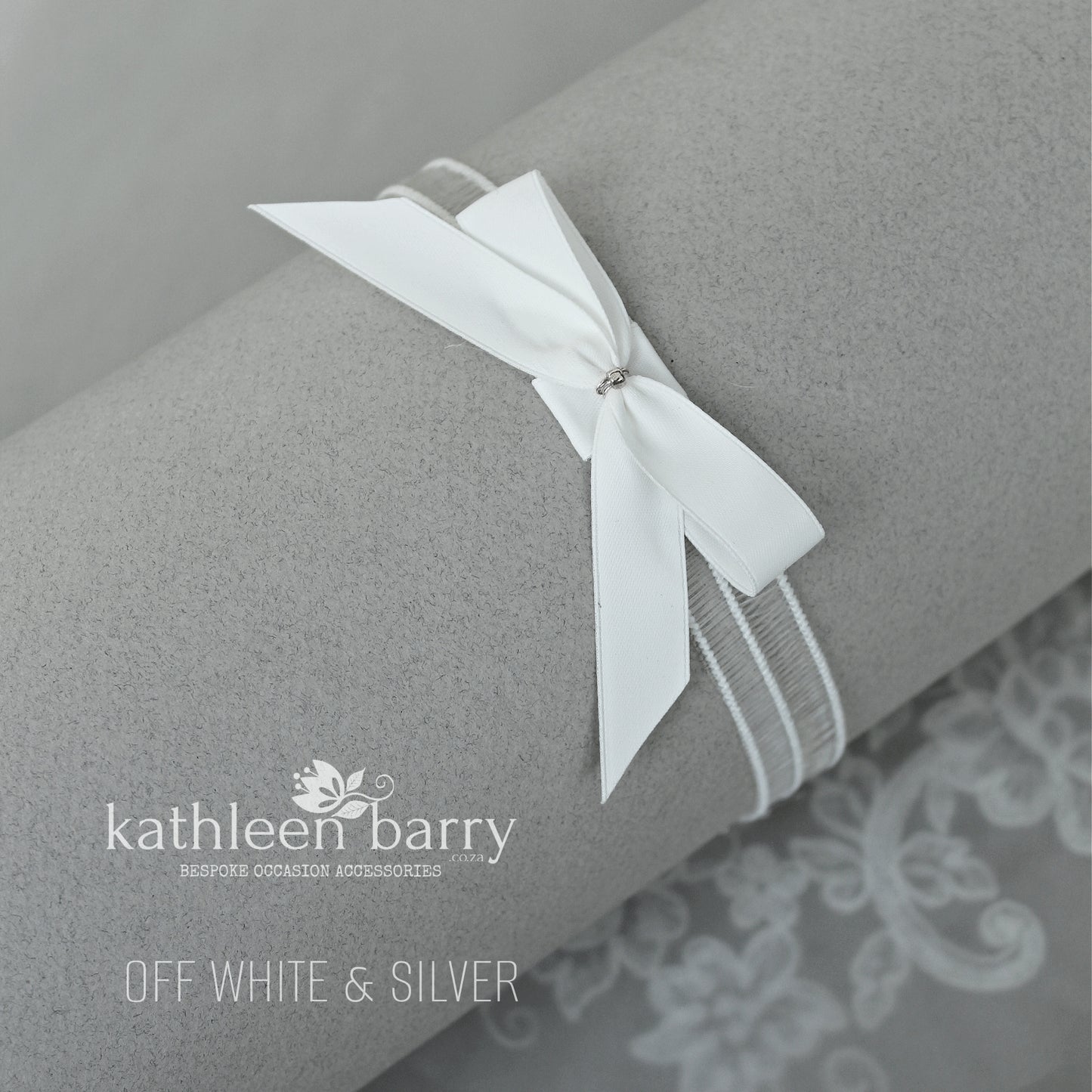 Shayna heirloom garter set (or individually) - pale ivory with Rose gold, gold or silver detail - FROM: