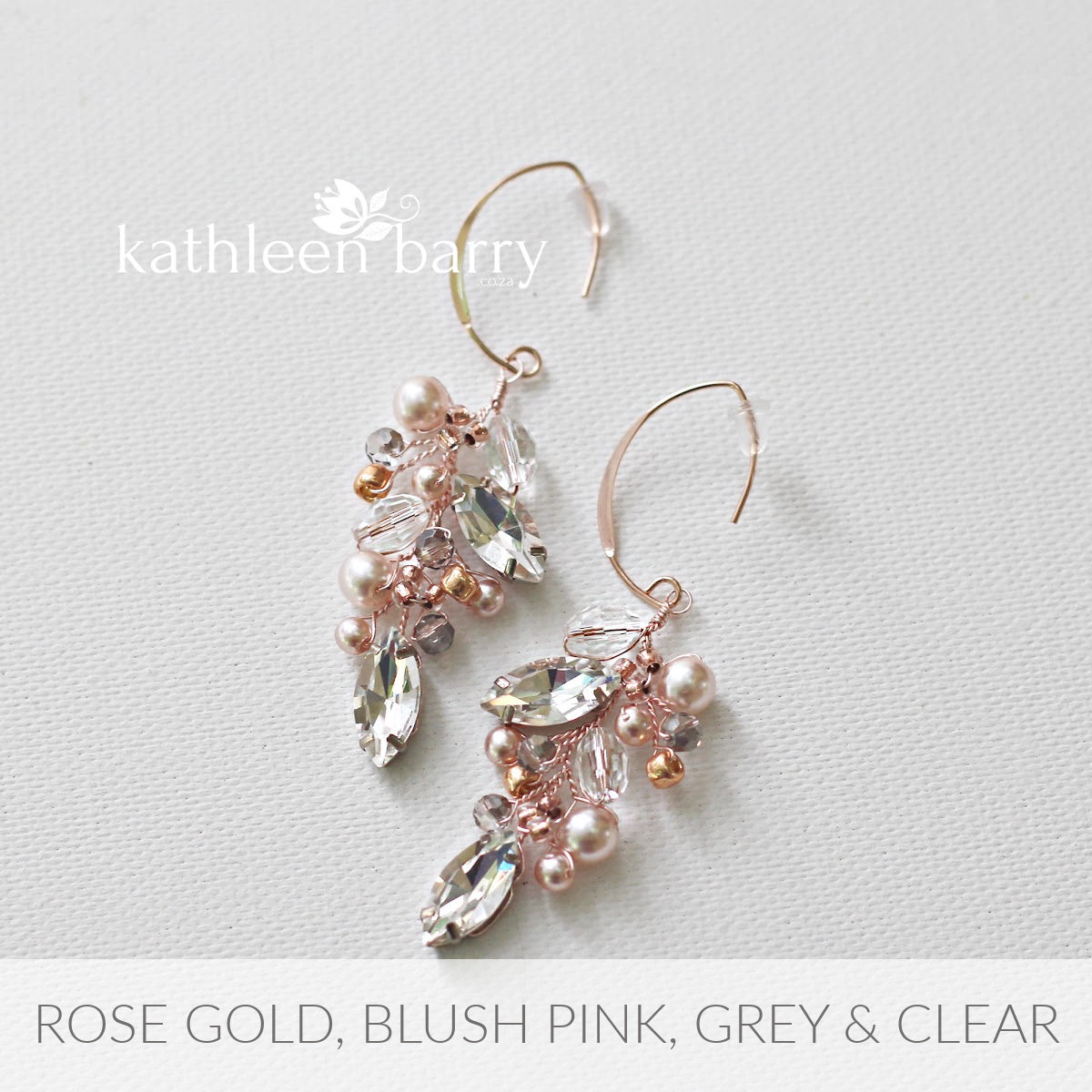 Adele Rhinestone and Pearl Earrings - Rose gold, gold or silver