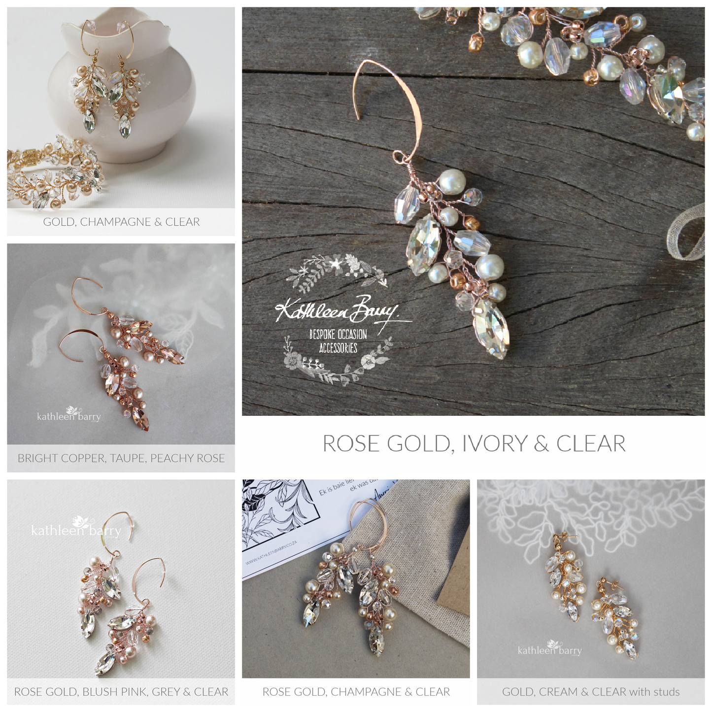 Adele Rhinestone and Pearl Earrings - Rose gold, gold or silver