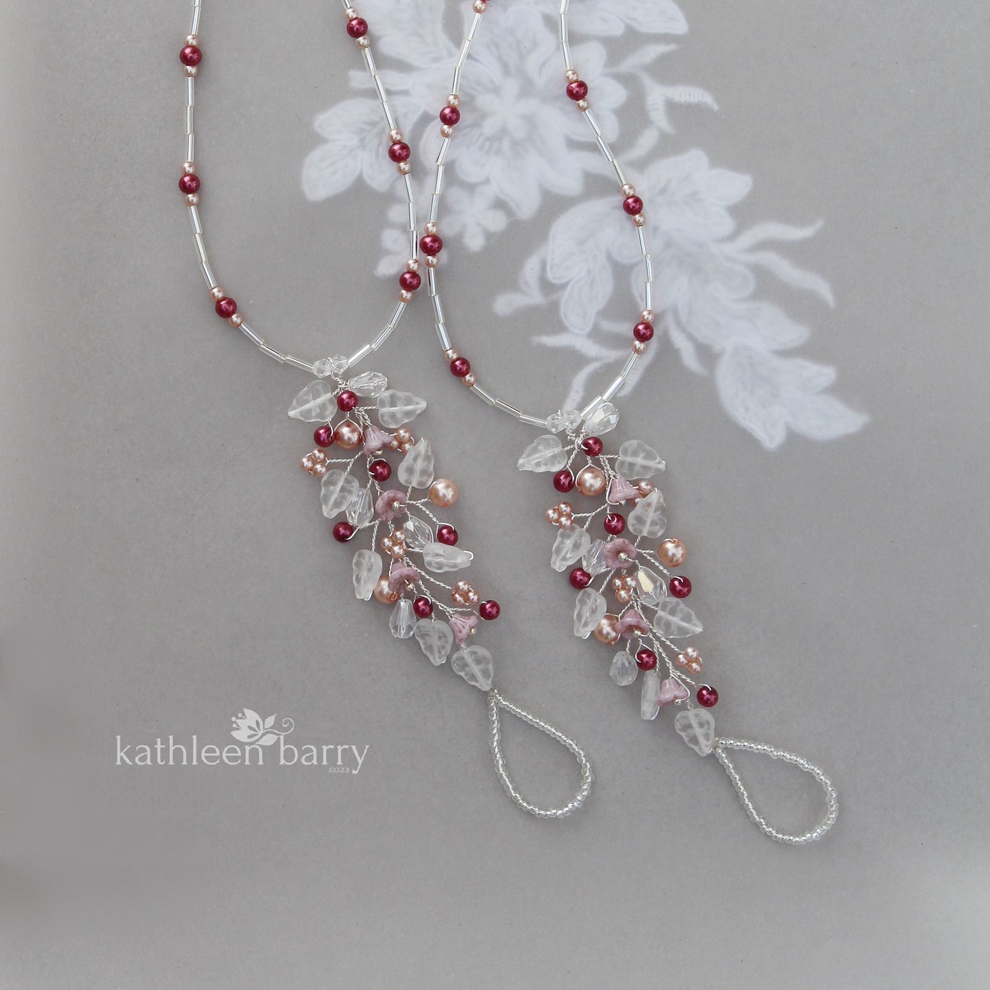 Ariana barefoot sandals, foot jewelry- Beach wedding (pair) - Colors to order