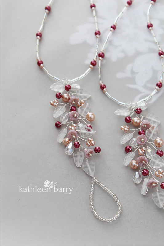 Ariana barefoot sandals, foot jewelry- Beach wedding (pair) - Colors to order