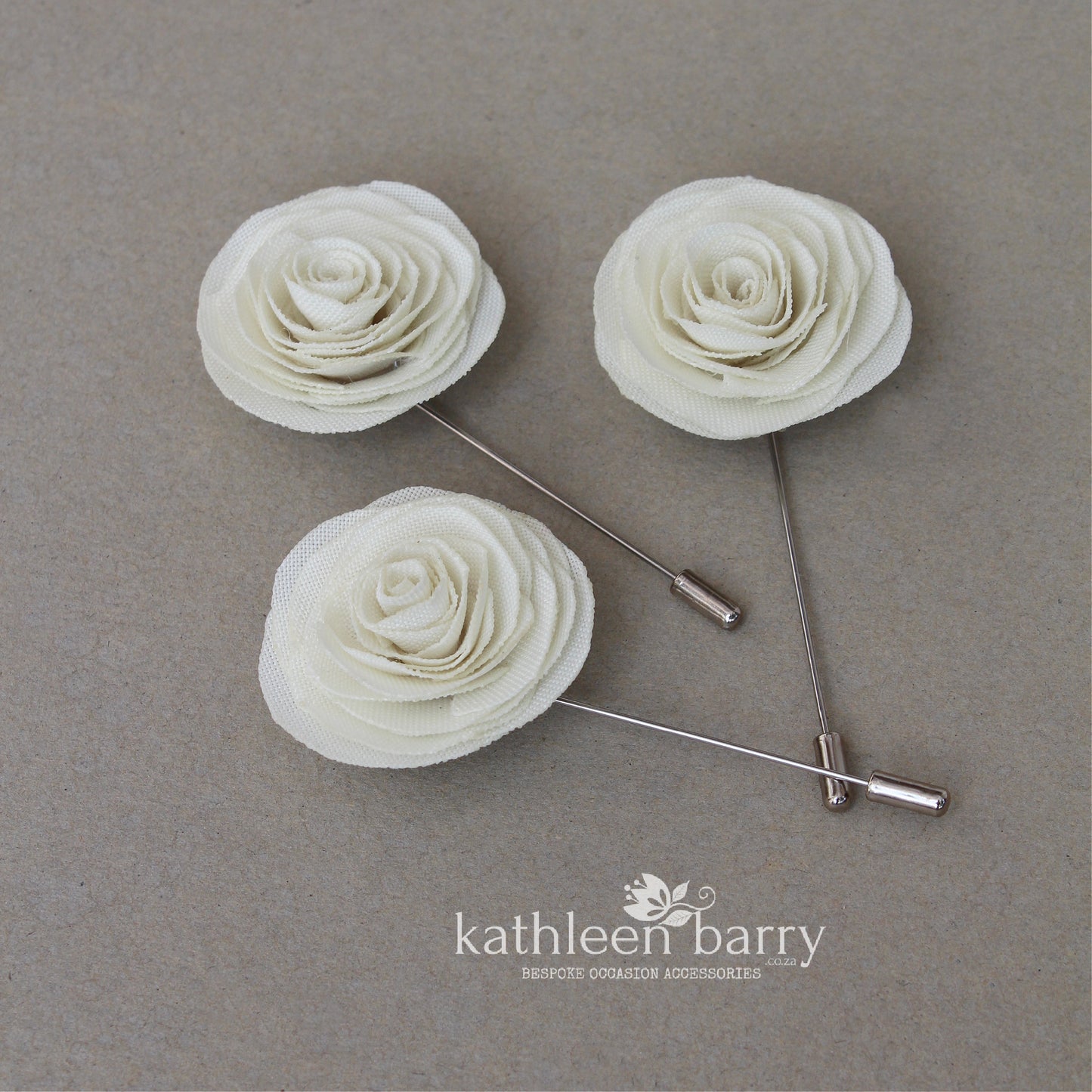 Boutonniere, Brooch lapel pin fabric roses assorted colors available