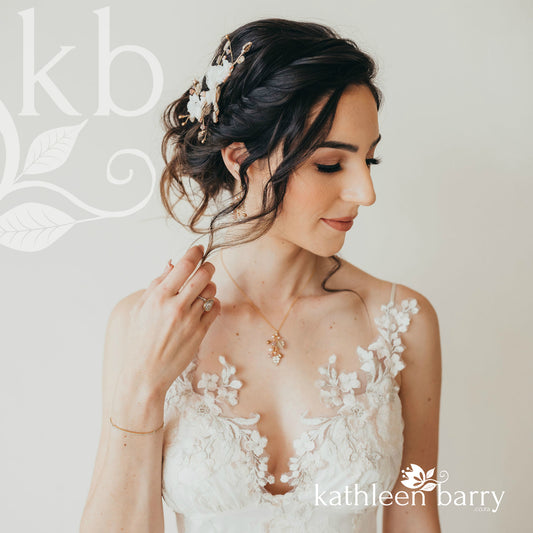 Wendy necklace and earring set - also sold individually - Gold, silver or rose gold