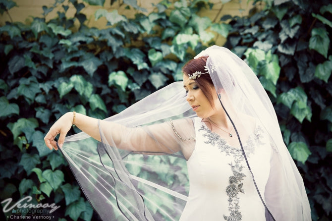 Dana Silver Bridal crown - leaf detail - wedding hair accessories - wreath