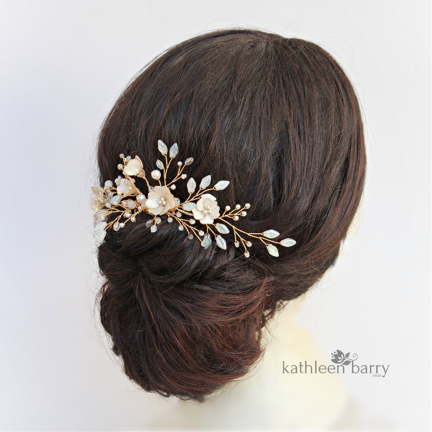 Danielle - Statement floral and pearl hairpiece - color options available