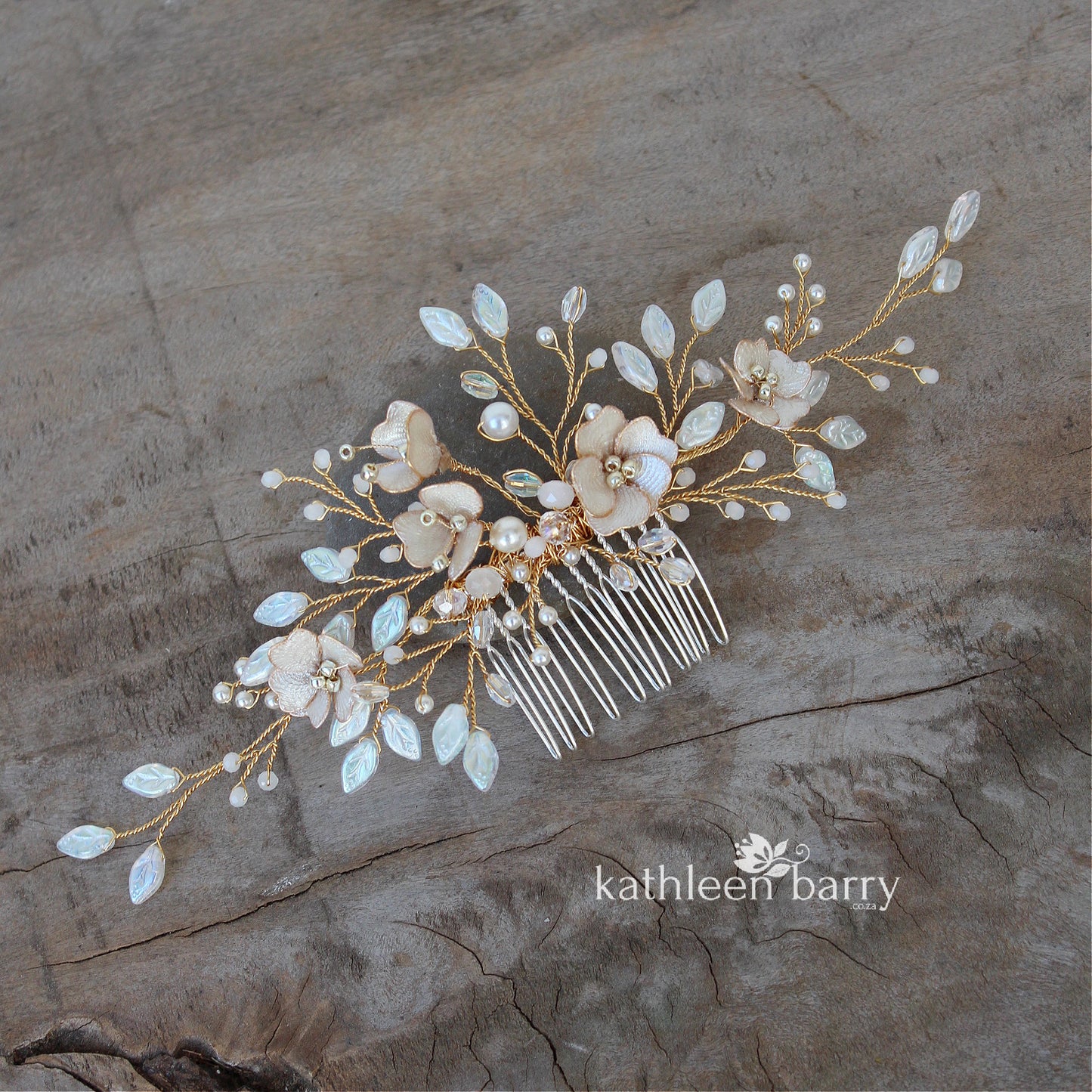 Danielle - Statement floral and pearl hairpiece - color options available