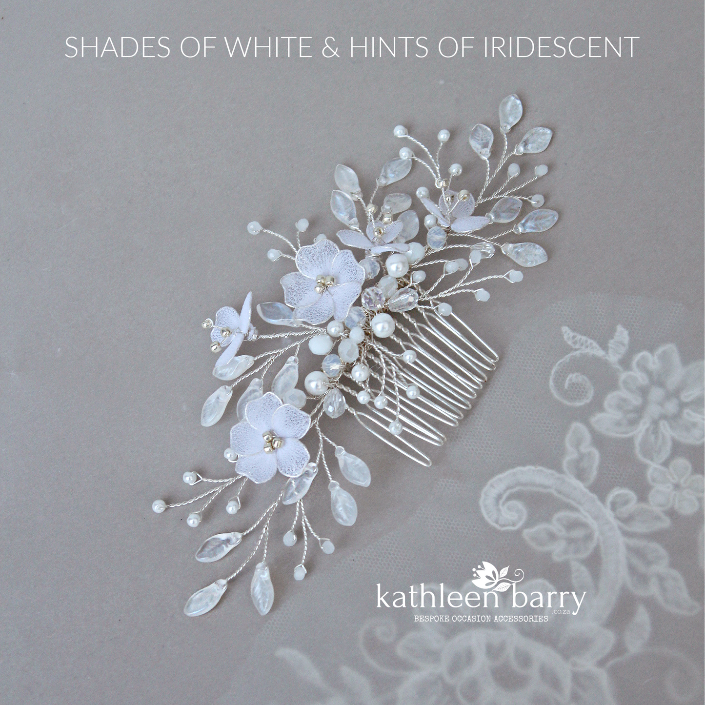 Danielle - Statement floral and pearl hairpiece - color options available