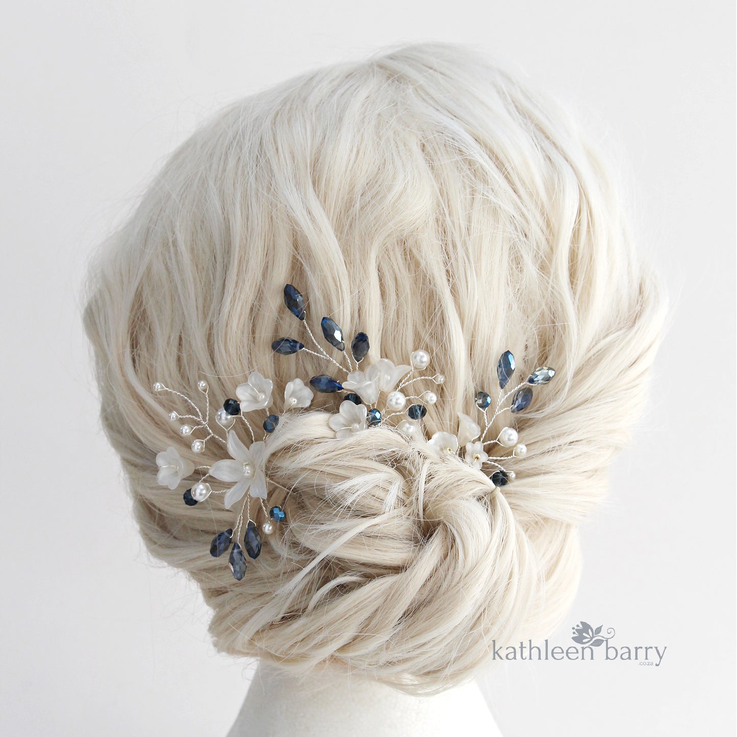 Something Blue Bridal Hair Pins, Navy Pearl Wedding Hair Accessories