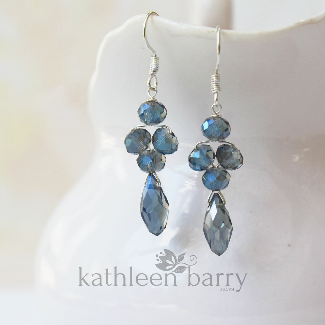 Navy blue prom discount earrings