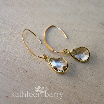 Elaine silver crystal drop earrings - Gold available (not available in rose gold)