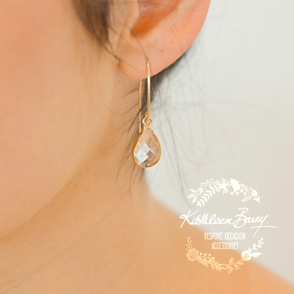 Elaine silver crystal drop earrings - Gold available (not available in rose gold)