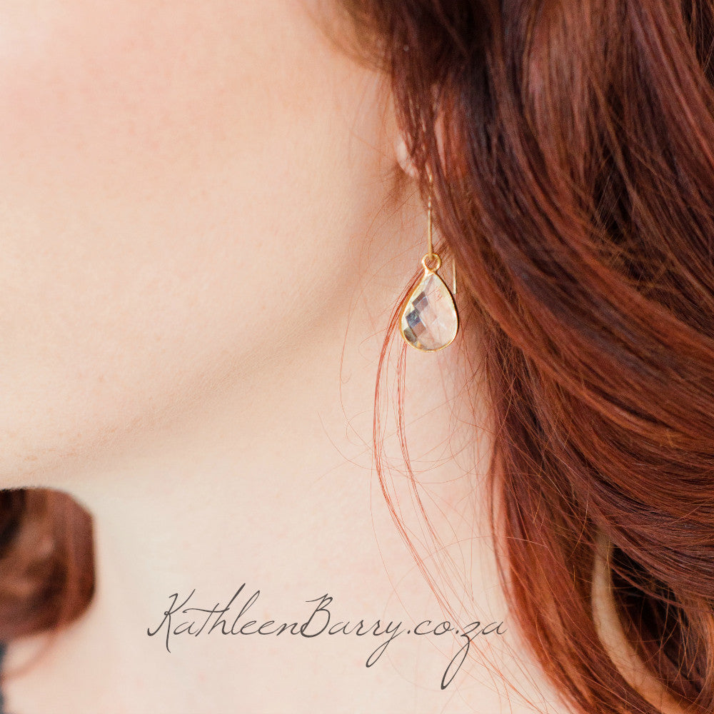 Elaine silver crystal drop earrings - Gold available (not available in rose gold)