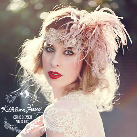 Great Gatsby theme 1920's style feather headband fashion