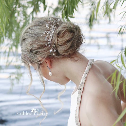 Ilze Crystal, Rhinestone wedding hair comb - silver, rose gold or gold